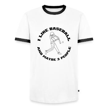 Baseball Baseball Lover Gift Baseball Game - Men's Ringer Shirt - white/black - Front - AI Model Female 172 light (172cm) & AI Model Male 178 dark (178cm)