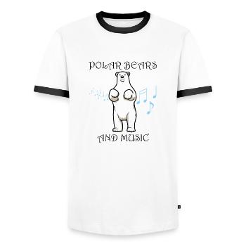 Adorables ours polaires, notes de musique, musique - T-shirt contrasté Homme - blanc/noir - Devant - AI Model Female 172 light (172cm) & AI Model Male 178 dark (178cm)