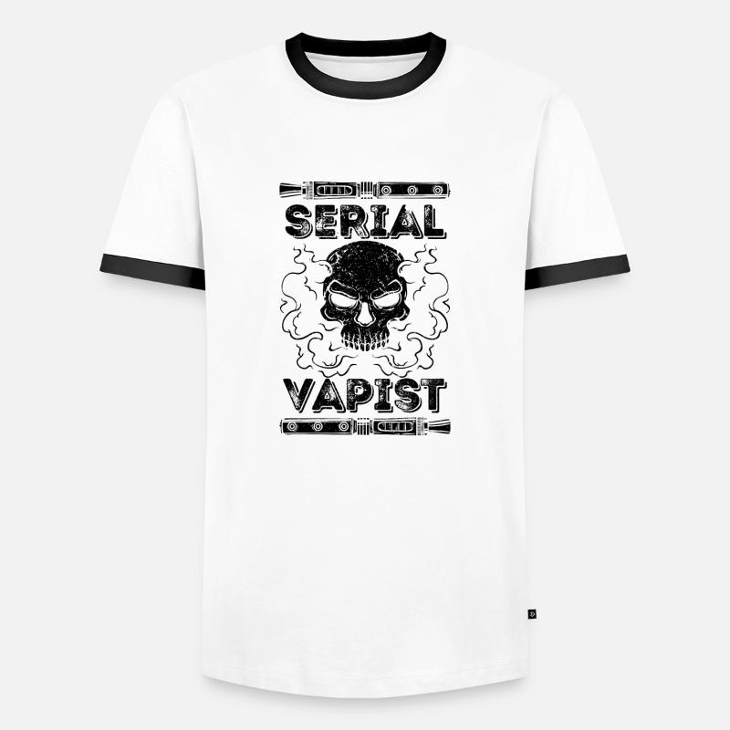 Vaping Serial Vapist E-zigarette - Männer Kontrast-T-Shirt - Weiß/Schwarz