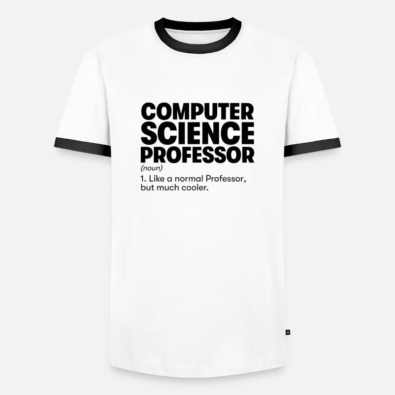 Computer Science Professor - Men's Ringer Shirt - white/black