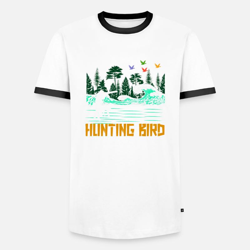 Jäger - Männer Kontrast-T-Shirt - Weiß/Schwarz