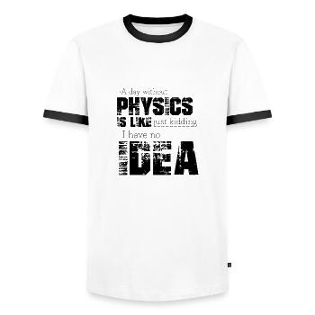 Physics - Men's Ringer Shirt - white/black - Front - AI Model Female 172 light (172cm) & AI Model Male 178 dark (178cm)
