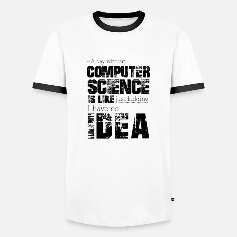 Informatik - Männer Kontrast-T-Shirt - Weiß/Schwarz