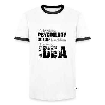 Psychologie - T-shirt contrasté Homme - blanc/noir - Devant - AI Model Female 172 light (172cm) & AI Model Male 178 dark (178cm)