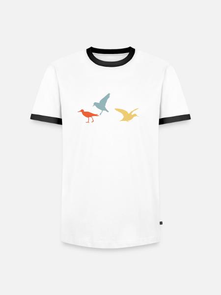 Bird Nerd Shirt Geschenk - Männer Kontrast-T-Shirt - Weiß/Schwarz
