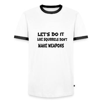funny sayings peace statement heart dove of peace - Männer Kontrast-T-Shirt - Weiß/Schwarz - Vorne - AI Model Female 172 light (172cm) & AI Model Male 178 dark (178cm)