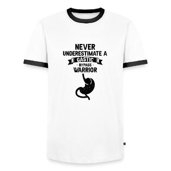 Gastric bypass and gastric bypass surgery design - Men's Ringer Shirt - white/black - Front - AI Model Female 172 light (172cm) & AI Model Male 178 dark (178cm)