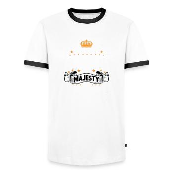 Trainer T Fun Quote Trainer - Men's Ringer Shirt - white/black - Front - AI Model Female 172 light (172cm) & AI Model Male 178 dark (178cm)