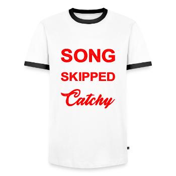Je suis cette chanson que tu as sautée - T-shirt contrasté Homme - blanc/noir - Devant - AI Model Female 172 light (172cm) & AI Model Male 178 dark (178cm)