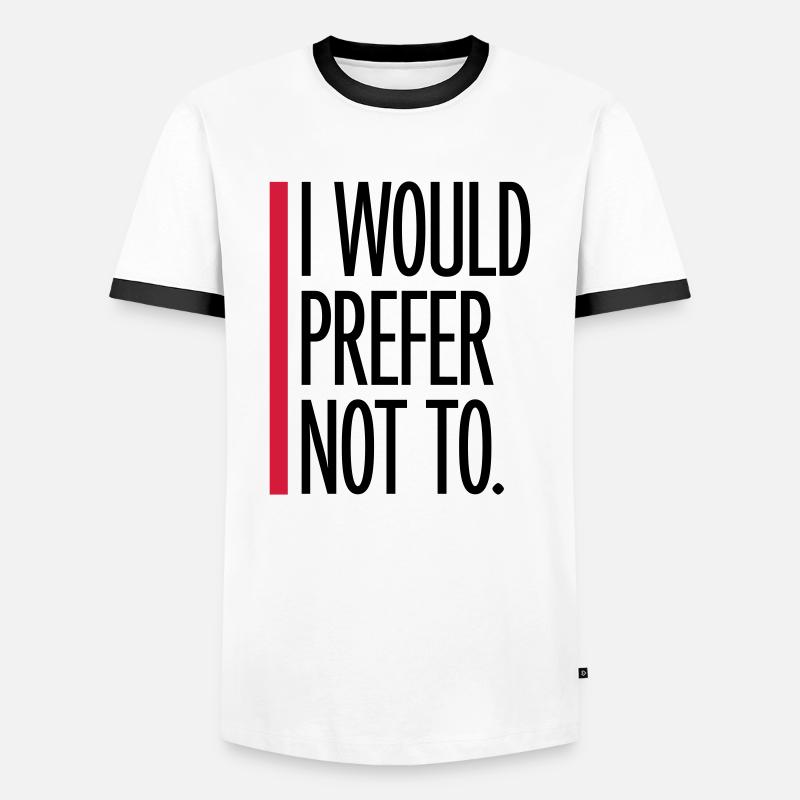 I prefer not to - Männer Kontrast-T-Shirt - Weiß/Schwarz