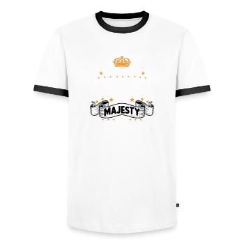 Tierarzt T Witzig Spruch Motiv Tierarzt - Männer Kontrast-T-Shirt - Weiß/Schwarz - Vorne - AI Model Female 172 light (172cm) & AI Model Male 178 dark (178cm)