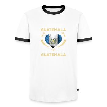 Guatemala Guatemalan Flag DNA I Gift - Men's Ringer Shirt - white/black - Front - AI Model Female 172 light (172cm) & AI Model Male 178 dark (178cm)