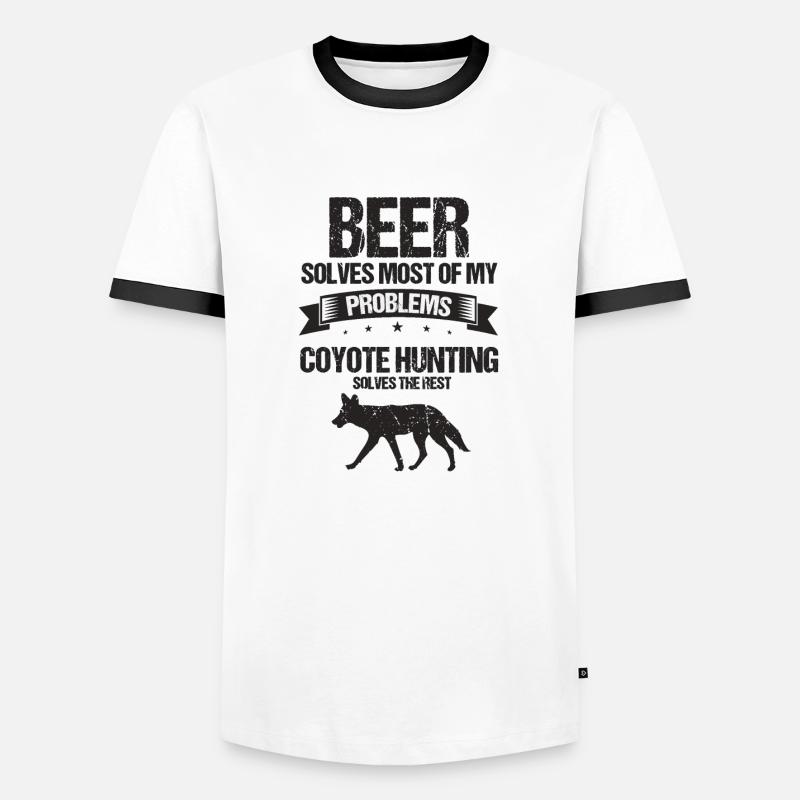 Conception de coyote pour les réacteurs de coyote - T-shirt contrasté Homme - blanc/noir