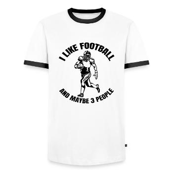 Entraîneur de football américain Football Fan Football - T-shirt contrasté Homme - blanc/noir - Devant - AI Model Female 172 light (172cm) & AI Model Male 178 dark (178cm)