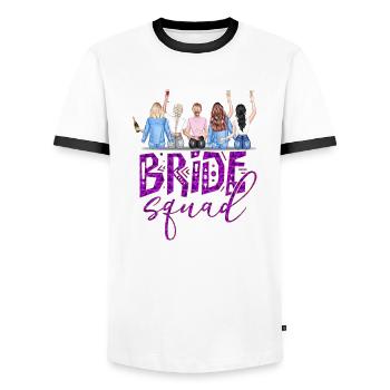 Bride bride wedding stag party bridesmaid party stag party - Men's Ringer Shirt - white/black - Front - AI Model Female 172 light (172cm) & AI Model Male 178 dark (178cm)