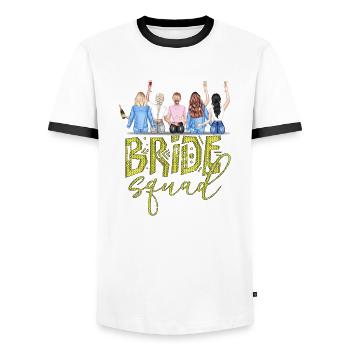 Bride bride wedding stag party bridesmaid party stag party - Men's Ringer Shirt - white/black - Front - AI Model Female 172 light (172cm) & AI Model Male 178 dark (178cm)