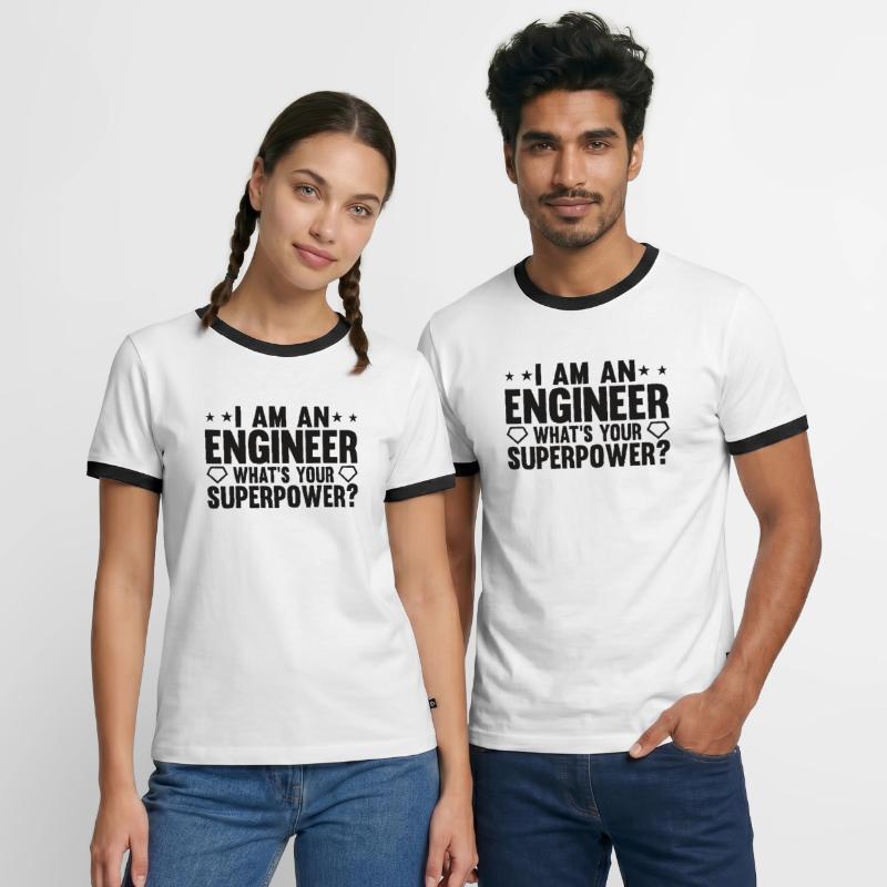 Engineer Brain Mechanical Engineering Electrical Engineering Math Men's Ringer Shirt