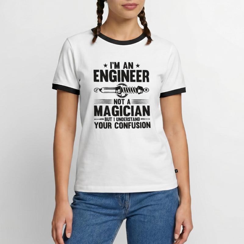 Engineer Brain Mechanical Engineering Electrical Engineering Math Men's Ringer Shirt