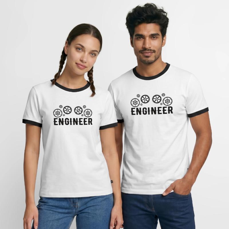 Engineer Brain Mechanical Engineering Electrical Engineering Math Men's Ringer Shirt