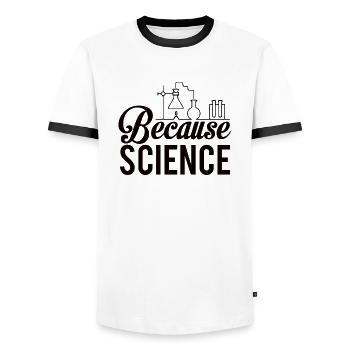 Chimie Chimiste Scientifique Bachelor Master - T-shirt contrasté Homme - blanc/noir - Devant - AI Model Female 172 light (172cm) & AI Model Male 178 dark (178cm)