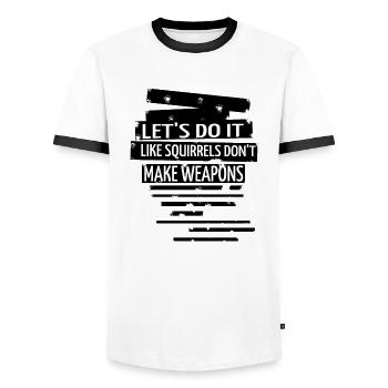 global peace 60s bird counterculture - Männer Kontrast-T-Shirt - Weiß/Schwarz - Vorne - AI Model Female 172 light (172cm) & AI Model Male 178 dark (178cm)