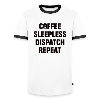Bester Disponent Spruch Kaffee Beruf Logistik - Männer Kontrast-T-Shirt - Weiß/Schwarz - Vorne - AI Model Female 172 light (172cm) & AI Model Male 178 dark (178cm)