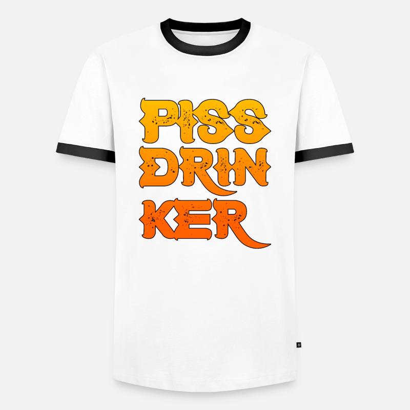 Piss Drinker 27 - Männer Kontrast-T-Shirt - Weiß/Schwarz