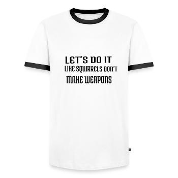 contre-culture hippie présent amour citation drôle - T-shirt contrasté Homme - blanc/noir - Devant - AI Model Female 172 light (172cm) & AI Model Male 178 dark (178cm)