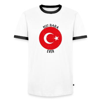 Best Baba Ever Turkish Father - Men's Ringer Shirt - white/black - Front - AI Model Female 172 light (172cm) & AI Model Male 178 dark (178cm)