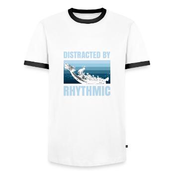 Leicht Ablenkbare Rhytmische Trommeln Für - Männer Kontrast-T-Shirt - Weiß/Schwarz - Vorne - AI Model Female 172 light (172cm) & AI Model Male 178 dark (178cm)