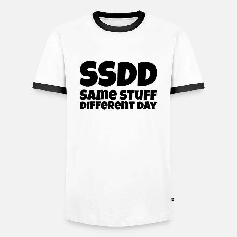 Same Stuff different day - Männer Kontrast-T-Shirt - Weiß/Schwarz