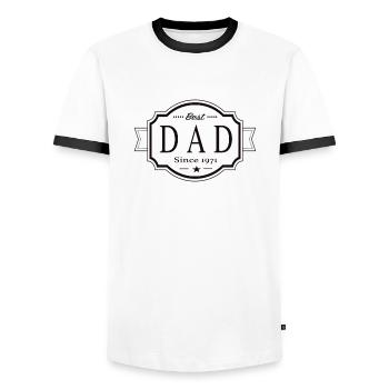 Bester Papa seit 1971 - Männer Kontrast-T-Shirt - Weiß/Schwarz - Vorne - AI Model Female 172 light (172cm) & AI Model Male 178 dark (178cm)