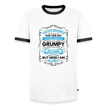 Opa Geschenkidee Opa weiß alles Spruch Großvater - Männer Kontrast-T-Shirt - Weiß/Schwarz - Vorne - AI Model Female 172 light (172cm) & AI Model Male 178 dark (178cm)