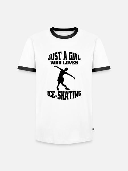 Figure skating ice skating skate figure skating - Men's Ringer Shirt - white/black