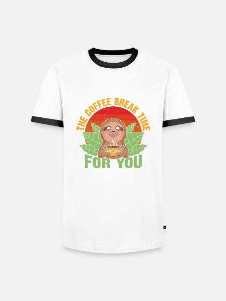 Die Kaffeepause Für Sie - Männer Kontrast-T-Shirt - Weiß/Schwarz