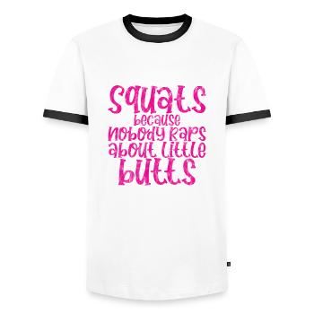 Squats parce que personne ne rappe sur Little Butts 3 - T-shirt contrasté Homme - blanc/noir - Devant - AI Model Female 172 light (172cm) & AI Model Male 178 dark (178cm)
