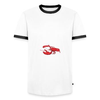 Keep Calm And Peel On Crawfish - Men's Ringer Shirt - white/black - Front - AI Model Female 172 light (172cm) & AI Model Male 178 dark (178cm)