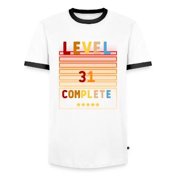 31th Birthday Geburtstags Geschenkidee Männer Frau - Männer Kontrast-T-Shirt - Weiß/Schwarz - Vorne - AI Model Female 172 light (172cm) & AI Model Male 178 dark (178cm)