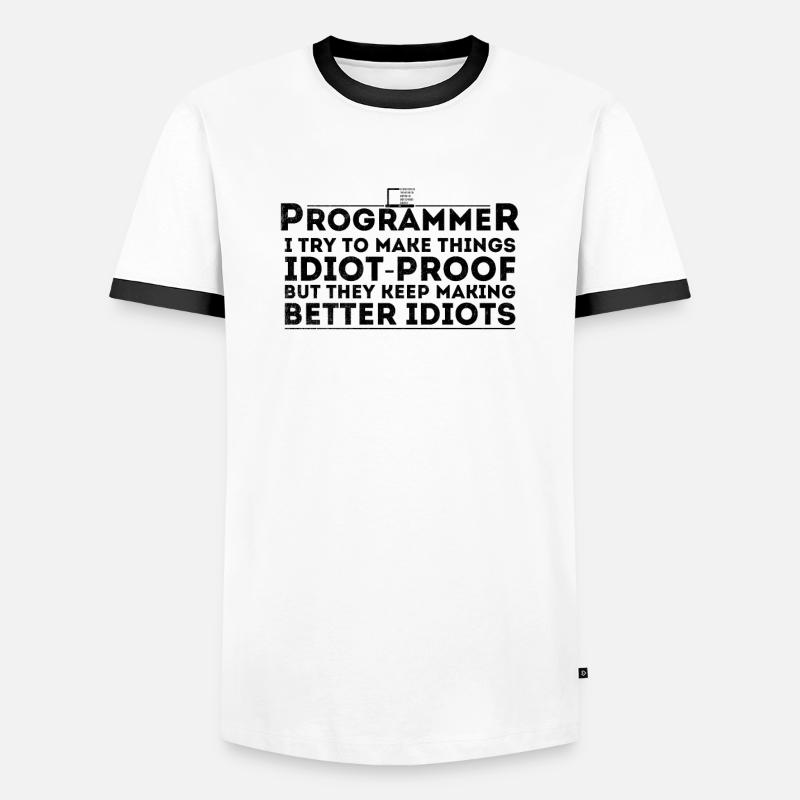 Lustiger Programmierer Humor Computer Coder Programmierung - Männer Kontrast-T-Shirt - Weiß/Schwarz