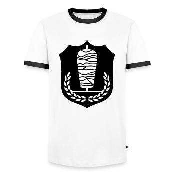 Armoiries de Döner - T-shirt contrasté Homme - blanc/noir - Devant - AI Model Female 172 light (172cm) & AI Model Male 178 dark (178cm)