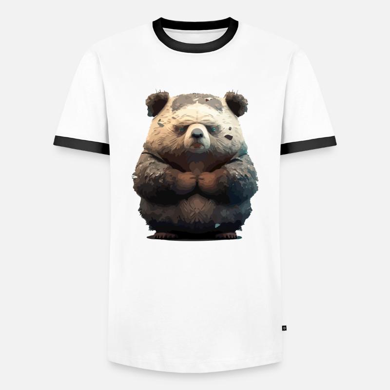 Bako the grumpy bear - Men's Ringer Shirt - white/black