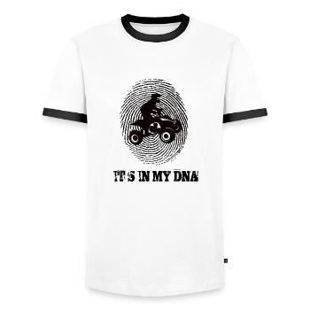 Quad Its In My Da - T-shirt contrasté Homme - blanc/noir - Devant - AI Model Female 172 light (172cm) & AI Model Male 178 dark (178cm)