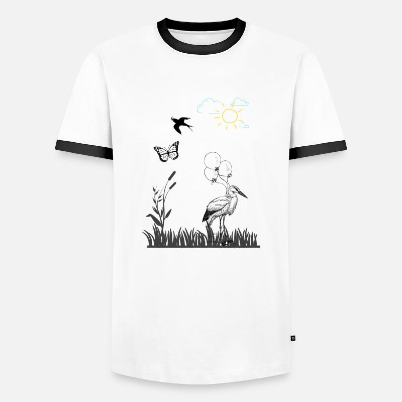 Spring - Men's Ringer Shirt - white/black