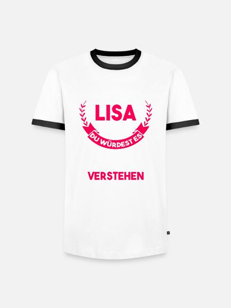 Lisa - Männer Kontrast-T-Shirt - Weiß/Schwarz
