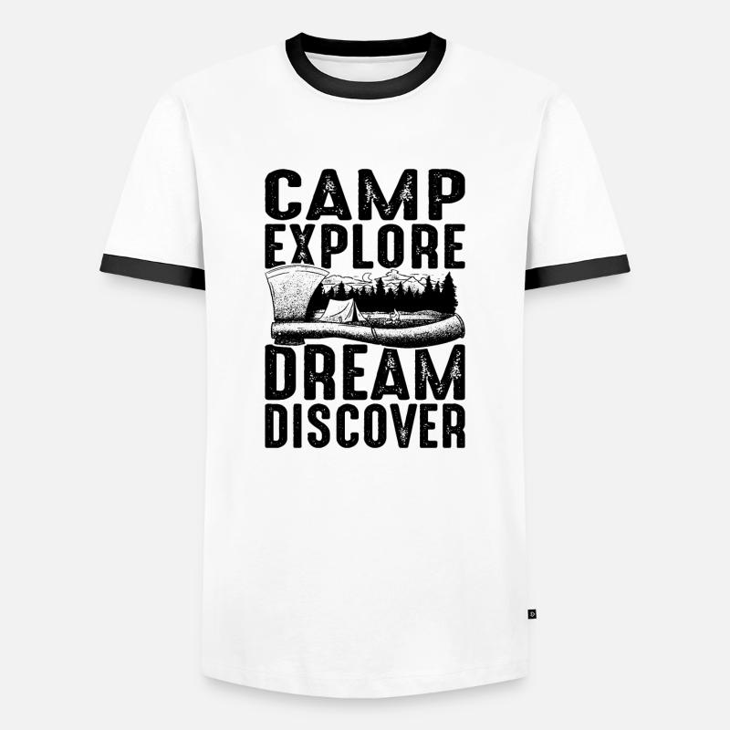 Camp Explore Dream Discover - Men's Ringer Shirt - white/black