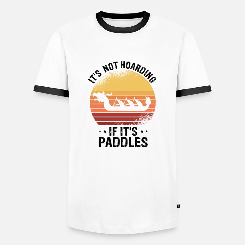 Drachenboot und Drachenboot Crew - Männer Kontrast-T-Shirt - Weiß/Schwarz