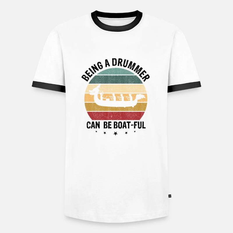 Drachenboot Trainer und Drachenboot - Männer Kontrast-T-Shirt - Weiß/Schwarz