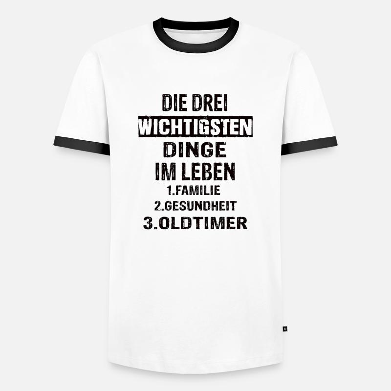 Oldtimer - Männer Kontrast-T-Shirt - Weiß/Schwarz