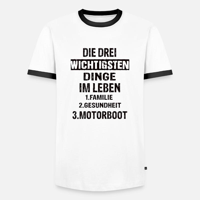 Motorboot - Männer Kontrast-T-Shirt - Weiß/Schwarz
