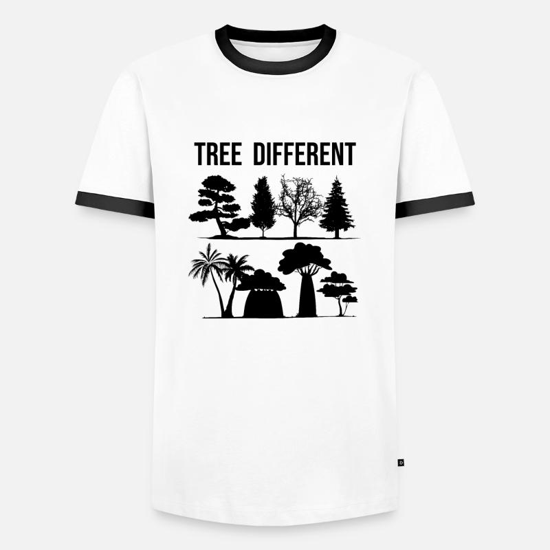 Tree Different - sei anders - sei du selbst - Männer Kontrast-T-Shirt - Weiß/Schwarz